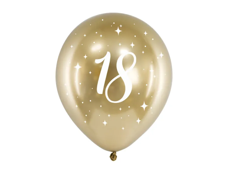 Guld Chrome Ballon, 18år , Glossy Latexballoner