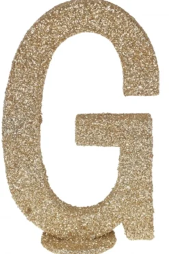 Guld Glitter G Bogstav Til Bordet