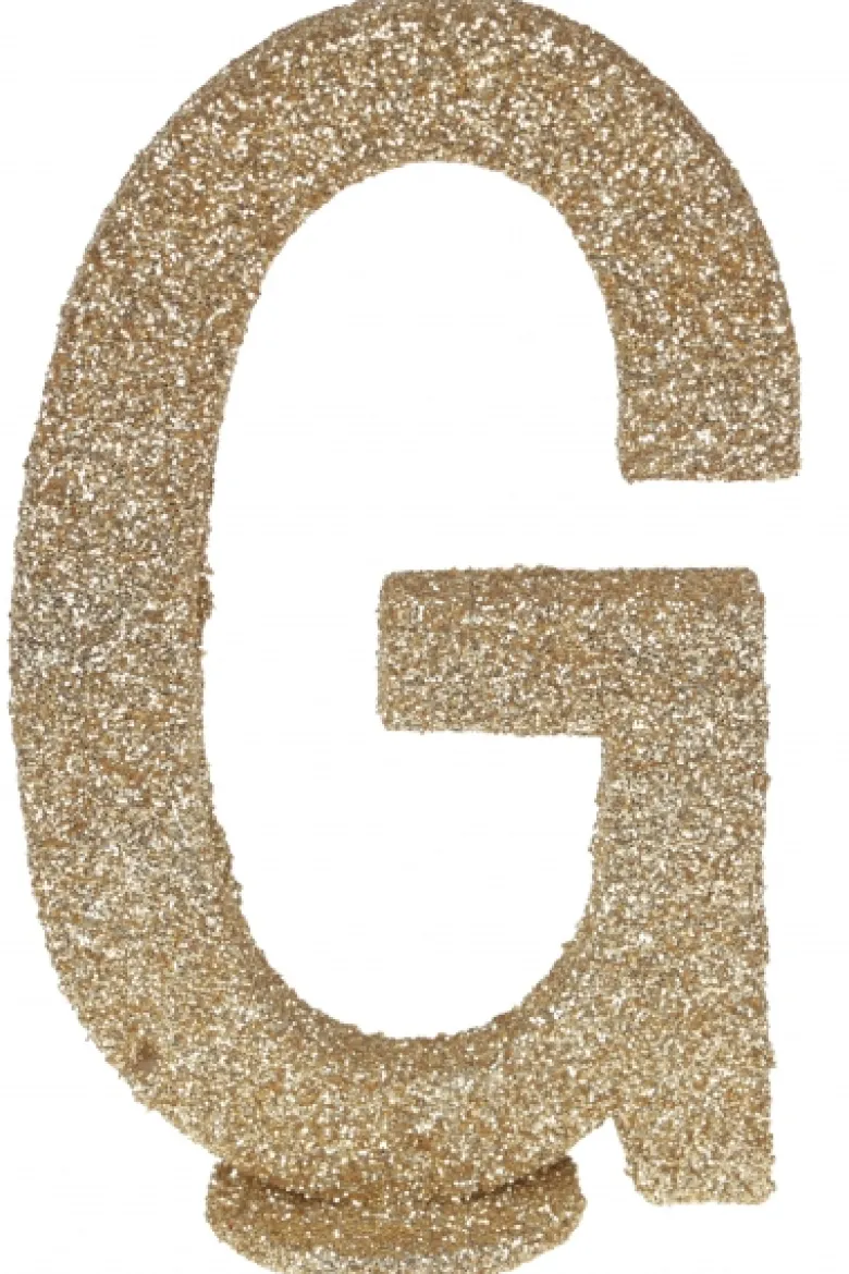 Guld Glitter G Bogstav Til Bordet