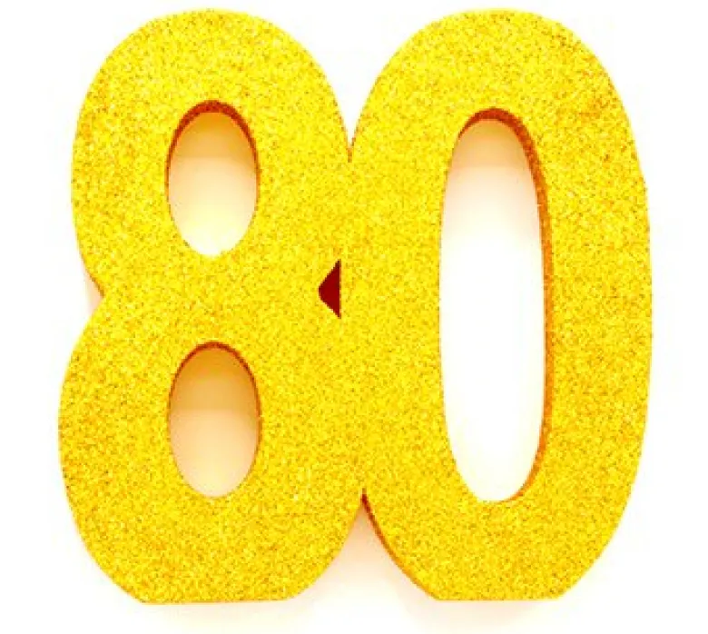 Guld Glitter "80" Tal Dekoration
