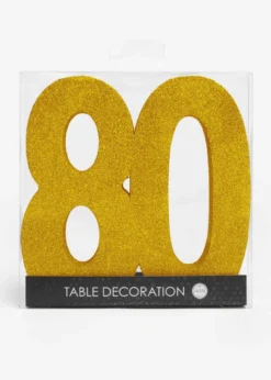 Guld Glitter "80" Tal Dekoration