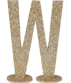 Guld Glitter W Bogstav Til Bordet
