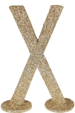 Guld Glitter X Bogstav Til Bordet