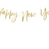 Guld "Happy New Year" Guirlande, 66 x 18 cm