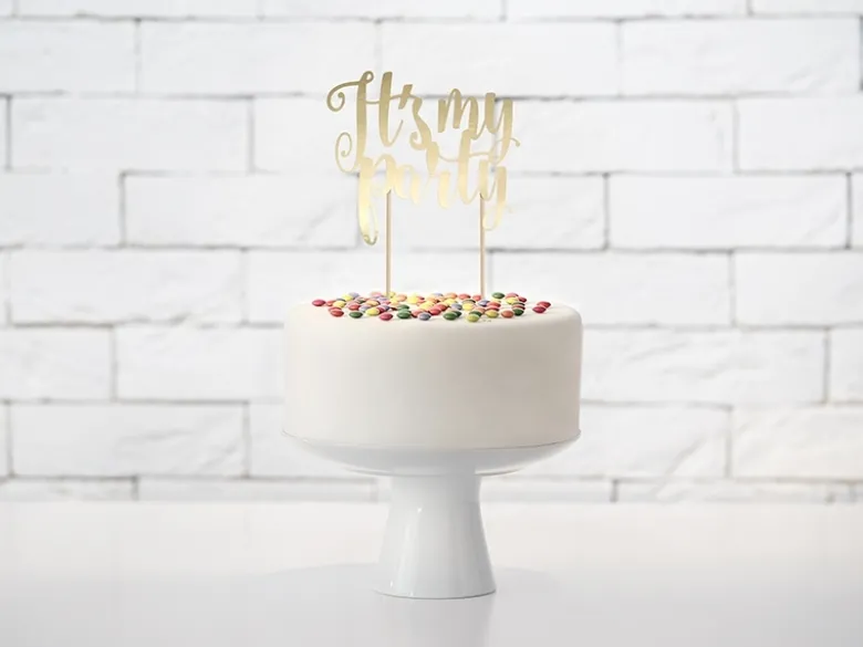 Guld Kage Topper - It's my Party