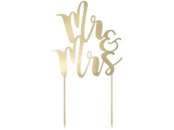 Guld Kage Topper - Mr & Mrs