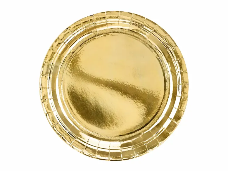 Guld Middagstallerkner, 6 stk.
