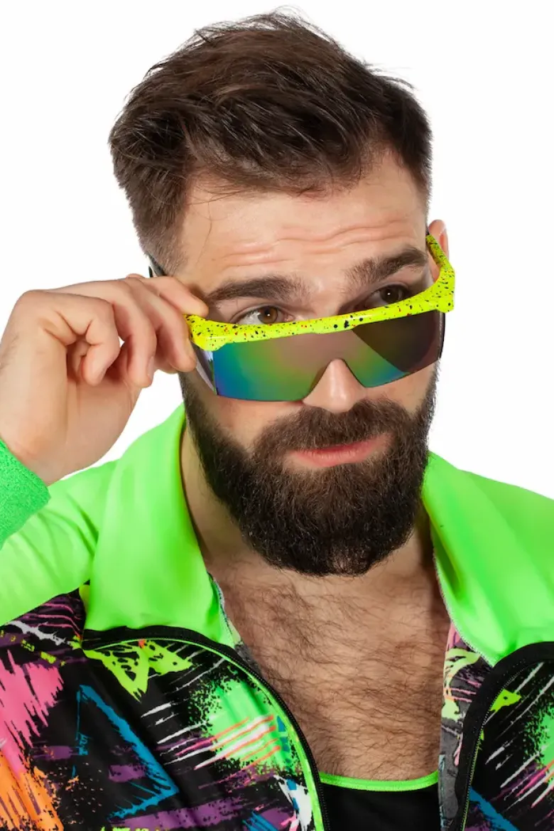 Gul 80'er Brille - Afterski Solbriller