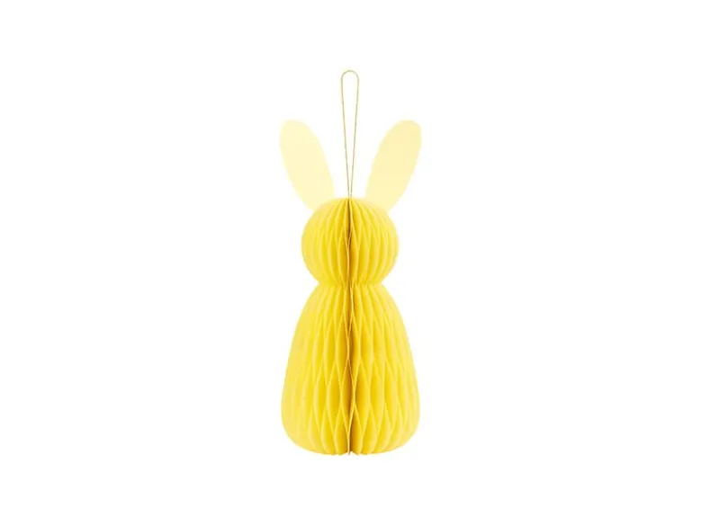 Gul Påskehare Honeycomb Dekoration, 30 cm