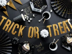 Halloween Pynt - Sorte Trick or Treat Rosetter