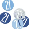 Happy BDAY Blå Glitz Konfetti - 21 År