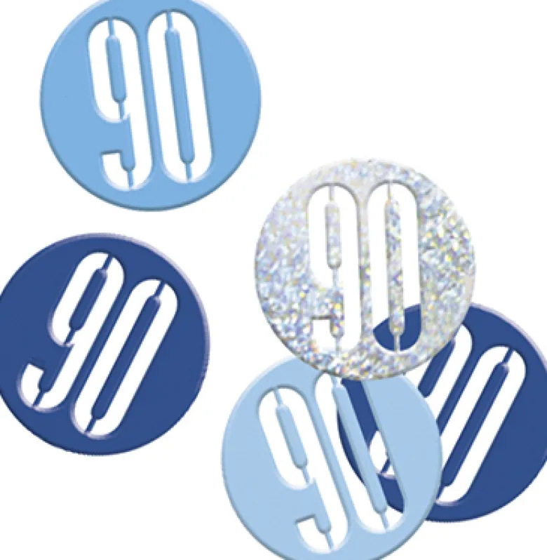 Happy BDAY Blå Glitz Konfetti - 90 År