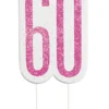 Happy BDAY Pink Glitz Kagelys - 60 År