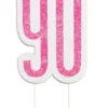 Happy BDAY Pink Glitz Kagelys - 90 År