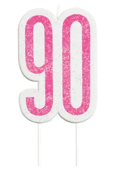 Happy BDAY Pink Glitz Kagelys - 90 År