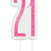 Happy BDAY Pink Glitz Kagelys - 21 År