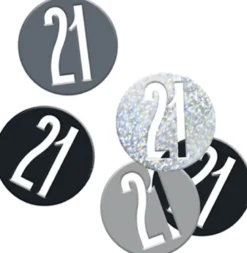 Happy BDAY Sort Glitz Konfetti - 21 År