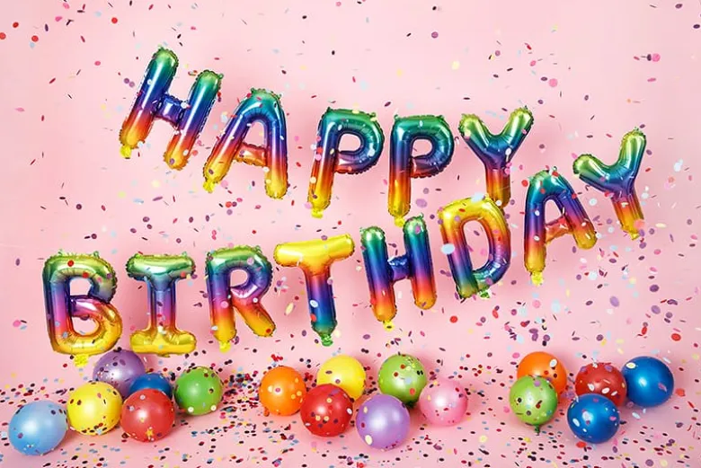 Happy Birthday Ballon Folie Kit, Rainbow