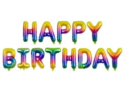 Happy Birthday Ballon Folie Kit, Rainbow