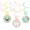 Hello Pets Pastel Swirl Dekorationer, 6 stk.