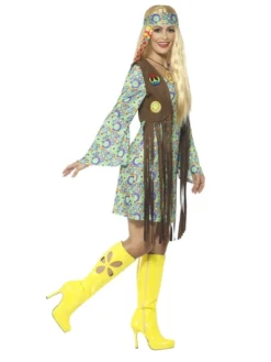 Hippie Kostume Grønt, Dame