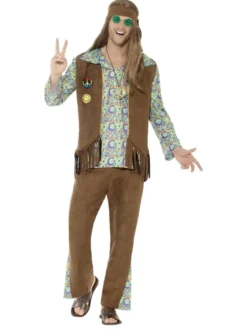 Hippie Kostume Grønt, Herre