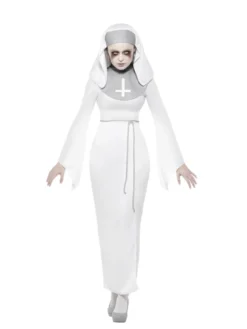 Hjemsøgt Hvid Asyl Nonne - Halloween Kostume