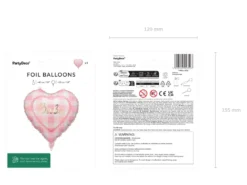 Hjerte Folieballon “Baby” lyserød– 35 cm