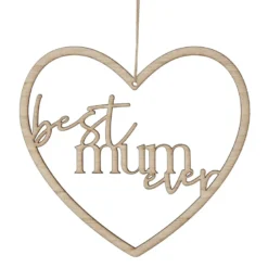 Hjerte Trækrans "Best Mum Ever" - Mors Dag Dekoration