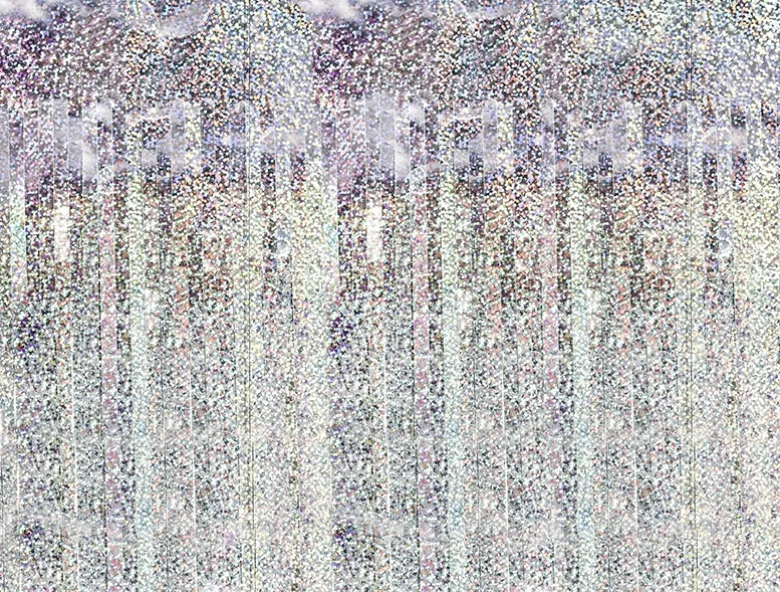 Holografisk Sølv Glimmerforhæng Folie 90x250cm