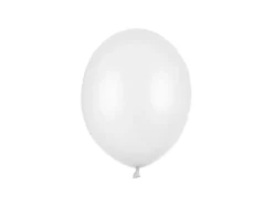 Hvid Ballon Metallisk, 23 cm