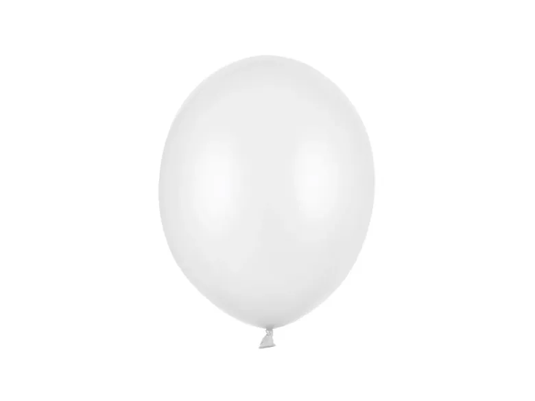 Hvid Ballon Metallisk, 23 cm