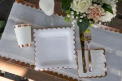 Hvide Drinksservietter Med Rosegold Kant