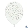 Hvide Faux Konfetti Latex Balloner (30cm.), 6 stk.