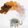 Hvid Elefant Shape Folieballon, 61 x 46 cm