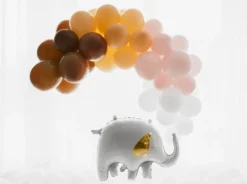 Hvid Elefant Shape Folieballon, 61 x 46 cm