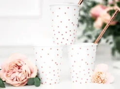 Hvide Papkrus m/Rosegold Prikker