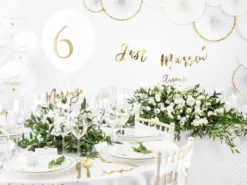 Hvide Rosetter - Guld Kant