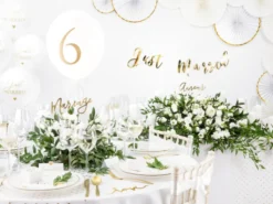 Hvide Rosetter - Guld Kant
