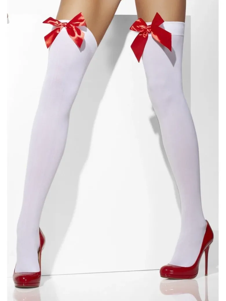 Hvide 'sid-selv' strømper