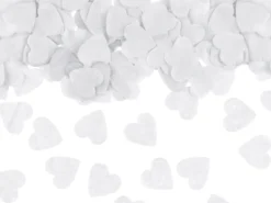 Hvid Hjerteformet Papirkonfetti, 15g