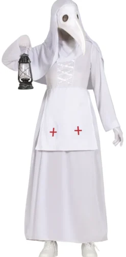 Hvid Pest Sygeplejerske Kostume