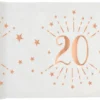 Hvid & Rosegold Fødselsdagsbordløber - 20 År