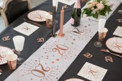 Hvid & Rosegold Fødselsdagsbordløber - 20 År