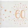 Hvid & Rosegold Fødselsdagsbordløber - 60 År