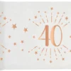 Hvid & Rosegold Fødselsdagsbordløber - 40 År