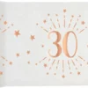 Hvid & Rosegold Fødselsdagsbordløber - 30 År