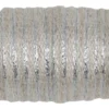 Hvid Stofsnor m/Sølv Glitter Kant, 5 meter