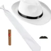 Hvidt Gangster Accessory Kit, Voksen
