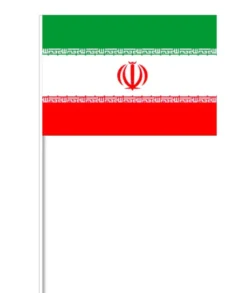 Iransk Papirflag på Pind, 27 x 20 cm